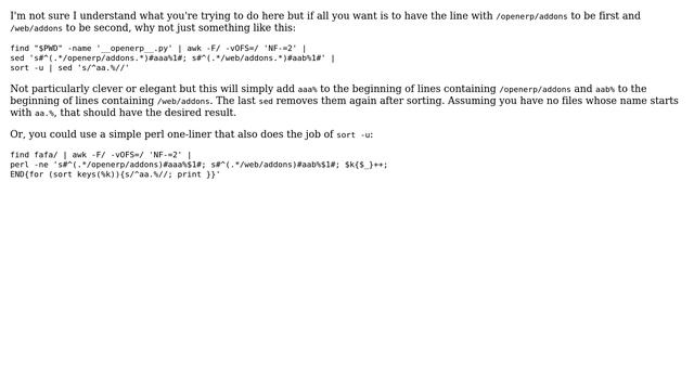 Unix & Linux: Move line from output to the front of output or custom reordering (3 Solutions!!) смотреть онлайн