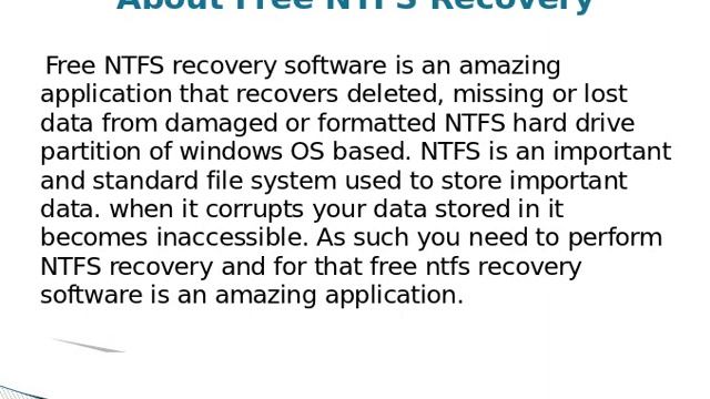 Free NTFS Recovery Reviews смотреть онлайн