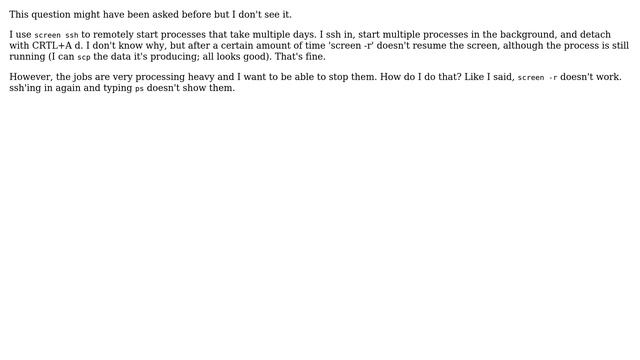 Unix & Linux: How to stop background processes started with screen? смотреть онлайн