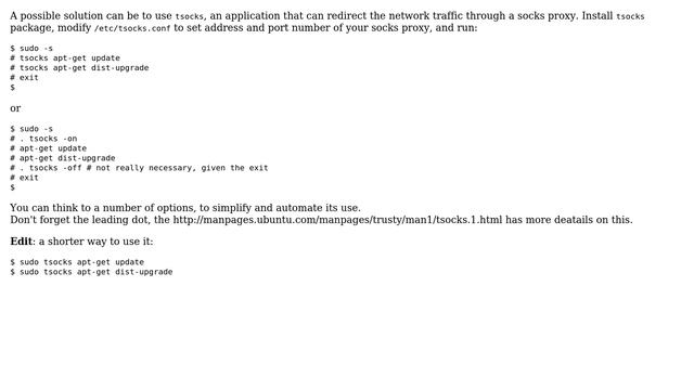 Ubuntu: syntax for SOCKS proxy in apt.conf (5 Solutions!!) смотреть онлайн