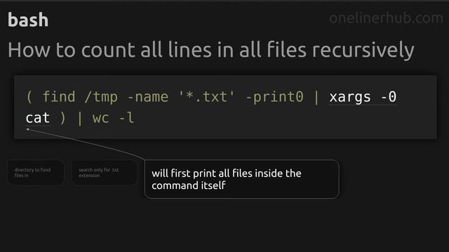 How to count all lines in all files recursively #bash смотреть онлайн