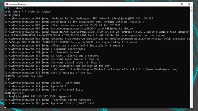 IRC with netcat смотреть онлайн