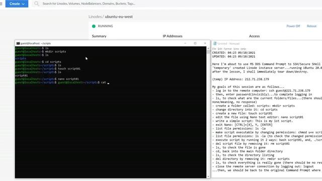 Create and run my first Linode test script/Linux, Ubuntu 20.04 LTS. смотреть онлайн