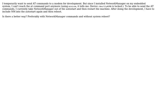 Unix & Linux: Can NetworkManager temporarily not manage a modem device completely? смотреть онлайн