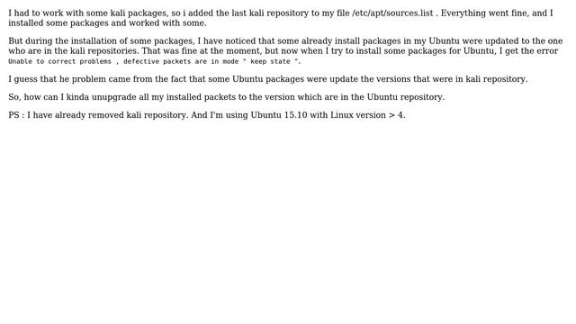 Ubuntu: Go back to ubuntu packages after installing from an external repository? смотреть онлайн