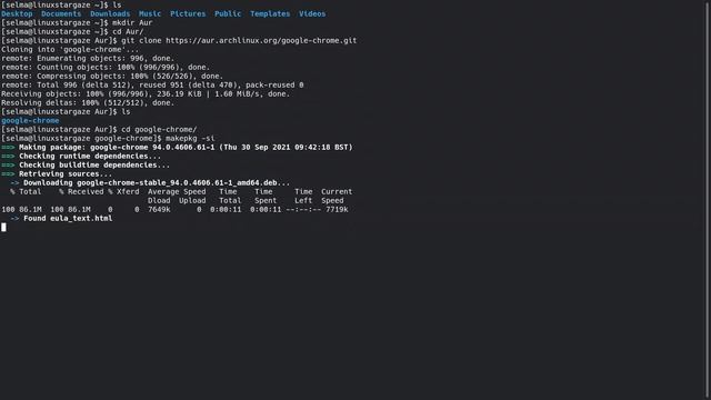 Linux user installing Chrome browser from AUR смотреть онлайн
