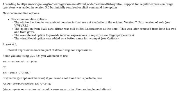 Unix & Linux: awk repetition {n} is not working (3 Solutions!!) смотреть онлайн