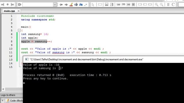 Post Increment And Pre Increment Operators In C++