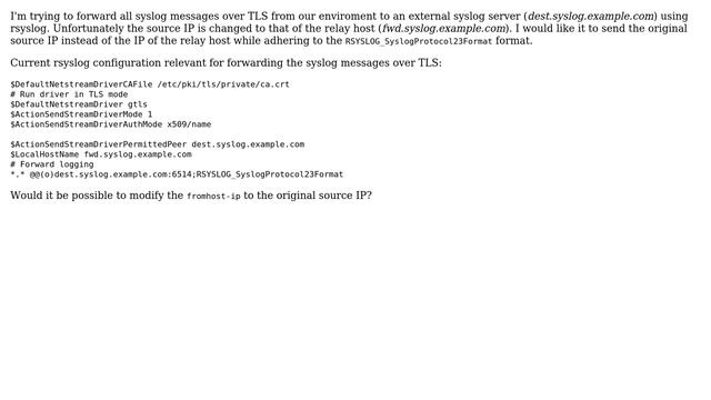 DevOps & SysAdmins: Rsyslog forward using original source IP over TLS смотреть онлайн