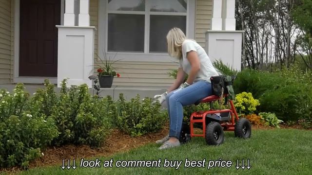 Deluxe Rolling Garden Seat With Easy Change Turnbars Red смотреть онлайн