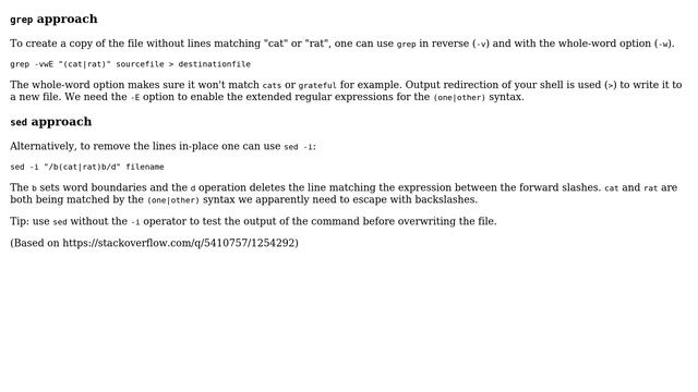 Ubuntu: How to remove lines from the text file containing specific words through terminal? смотреть онлайн