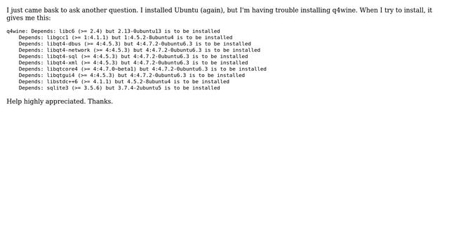 Unable to install q4wine смотреть онлайн