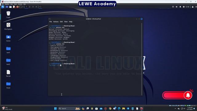 Linux Head Command | kali Linux Tutorial in Bangla 2024| Kali Linux All command | LEWE Academy смотреть онлайн