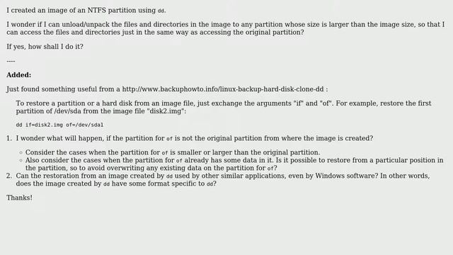 Unix & Linux: Unpack files and directories from an image created by dd? (2 Solutions!!) смотреть онлайн