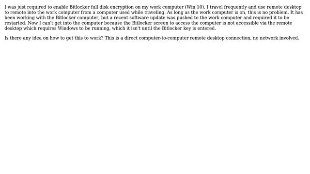 Unix & Linux: Remote desktop to Bitlocker encrypted computer смотреть онлайн