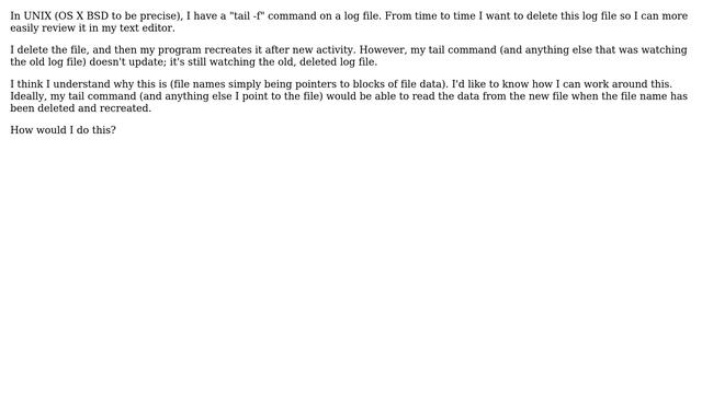 Unix & Linux: Tail the filename, not the file смотреть онлайн