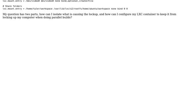 Unix & Linux: computer locks up when building on lxc container смотреть онлайн
