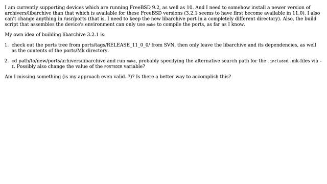 What is the best way to build a port of a version that is only available in a newer version of... смотреть онлайн