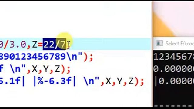 C - format Output %f float data type смотреть онлайн