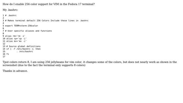 CL VIM: How to get 256 color support in Fedora 17 terminal? (2 Solutions!!) смотреть онлайн