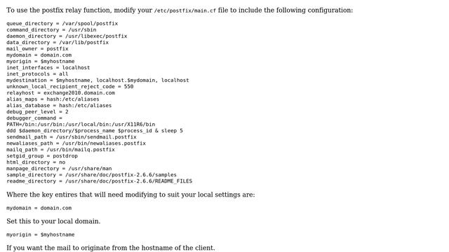 Unix & Linux: How to configure sendmail.postfix to relay on exchange 2010? смотреть онлайн