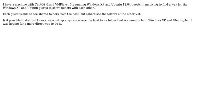Can folders be shared between two guest OS (Ubuntu and Windows XP ) in VMPlayer смотреть онлайн