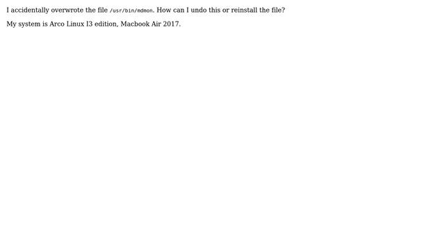 How do I restore a deleted command in Arch Linux? смотреть онлайн