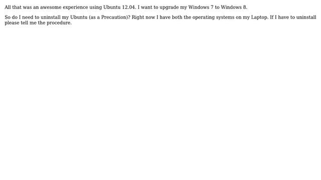 Do I need to uninstall Ubuntu to upgrade to Windows 8? смотреть онлайн