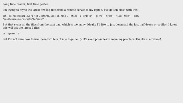 Unix & Linux: rsync latest n files from remote server смотреть онлайн