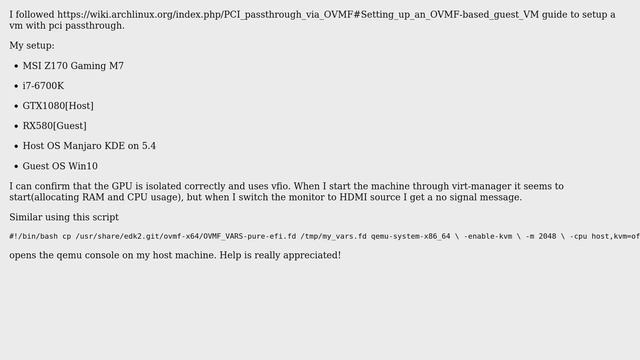 GPU passthrough no output смотреть онлайн