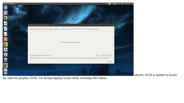 My ubuntu 16.04 is not showing my intel hd graphics driver under additional drivers tab. It even... смотреть онлайн