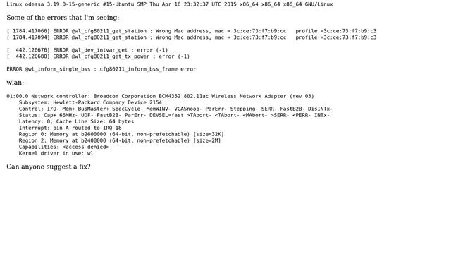 Unix & Linux: wifi causing errors since kernel version 3.19 update смотреть онлайн