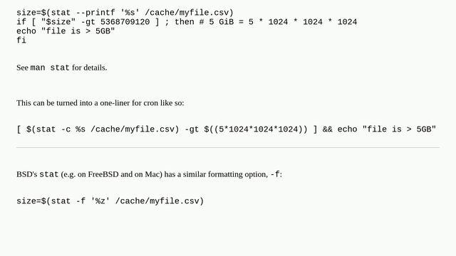 Unix: How to run a command only if a specific file has a certain size смотреть онлайн