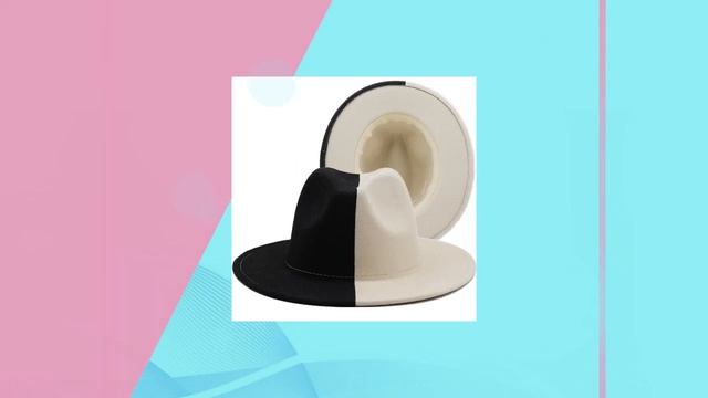 Hat - Black White Patchwork Wool Felt Jazz Fedora Hat смотреть онлайн