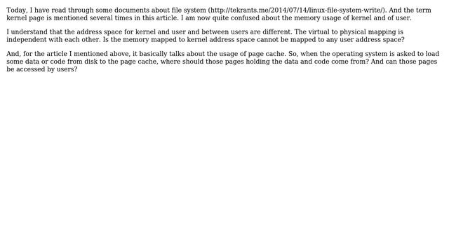 What is kernel memory and user memory? (question about the term kernel page and the page cache) смотреть онлайн