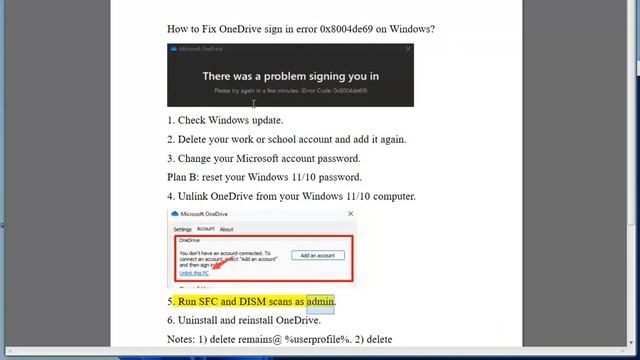 Fix OneDrive sign in error 0x8004de69 on Windows смотреть онлайн