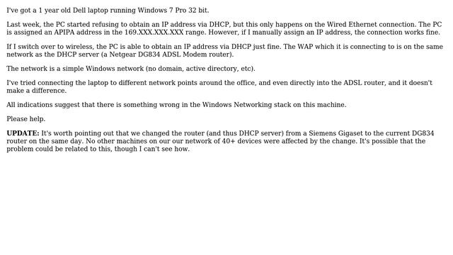 DevOps & SysAdmins: Windows 7 DHCP client not working on Wired but works on Wireless смотреть онлайн