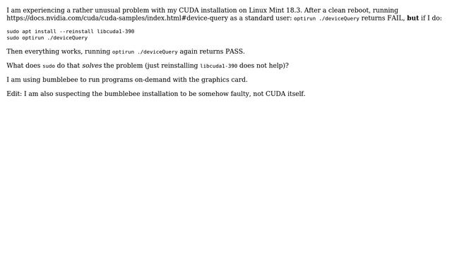 Unix & Linux: Weird problem with CUDA installation смотреть онлайн