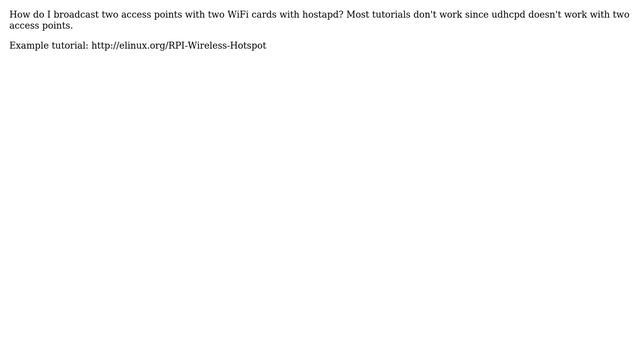 Unix & Linux: How to broadcast two access points? смотреть онлайн