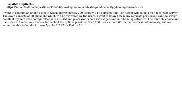 Apache Server core i3 processor 3GB ram. Want to know how many requests per second can it handle смотреть онлайн