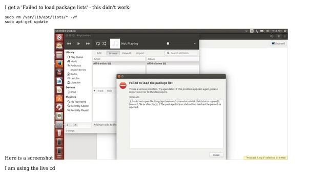 Ubuntu: Failed to load package lists error смотреть онлайн
