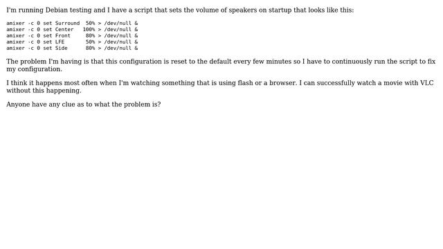 Unix & Linux: Every few minutes sound is reset смотреть онлайн
