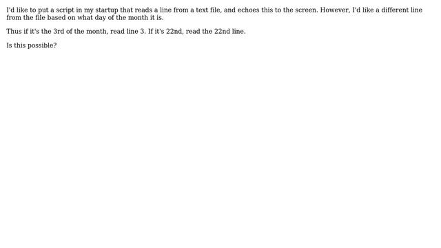 Unix & Linux: Read file upon .bashrc startup, based on date смотреть онлайн