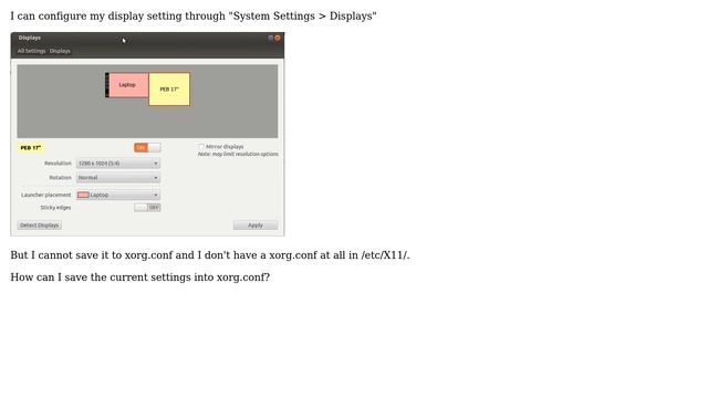 Ubuntu: Save Display Settings to xorg.conf смотреть онлайн