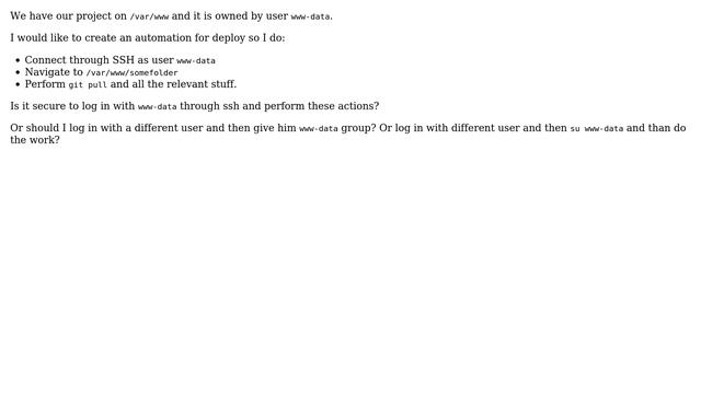 ssh automation deploy user www-data or other user смотреть онлайн