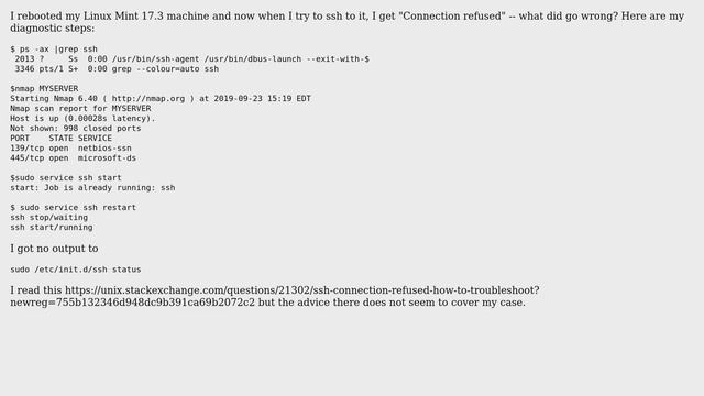 Unix & Linux: ssh connection refused after reboot смотреть онлайн
