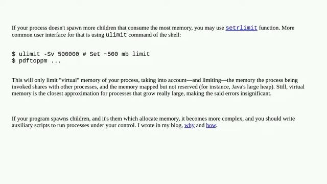 Unix: Limit memory usage for a single Linux process смотреть онлайн