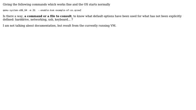 Unix & Linux: Default options for qemu-system-x86_64? смотреть онлайн