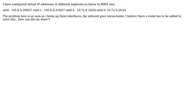 Unix & Linux: Adding routes for configured virtual IP addresses of different segments смотреть онлайн