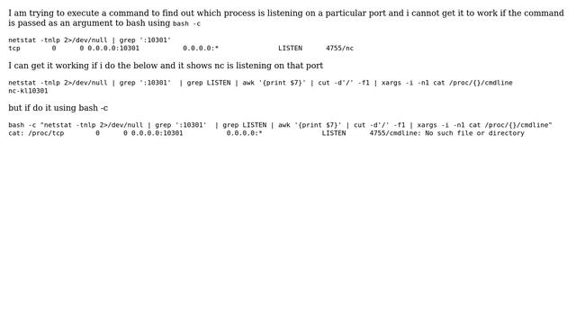 Unix & Linux: Could not get a command to work with bash -c смотреть онлайн